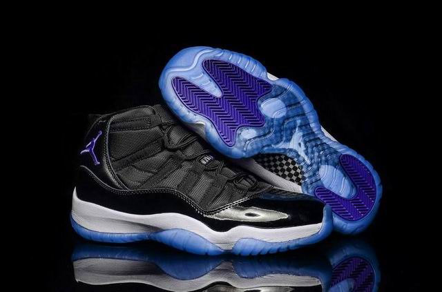 Air Jordan 11 Men's Basketball Shoes Black Blue-16 - Click Image to Close